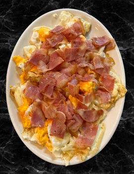Revuelto de bacon y huevo